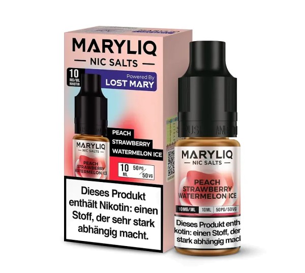 MARYLIQ - Peach Strawberry Watermelon Ice - Nikotinsalz Liquid 10mg